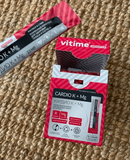 Vitime Aquastick CARDIO K + MG — фото из отзыва «Отличный комплекс от Vitime Aquastick CARDIO K + MG»