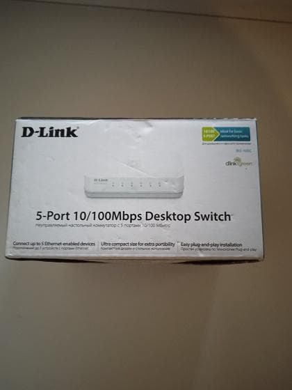Коммутатор D-link 5-Port 10|100Mbps Desktop Switch — фото из отзыва «Удобно и просто применять» (2 из 4)