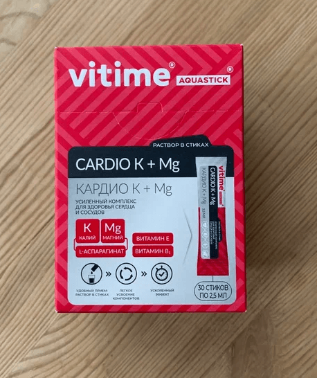 Vitime Aquastick CARDIO K + MG — фото из отзыва «У кого есть проблемы с сосудами, то такой витаминный комплек» (2 из 2)