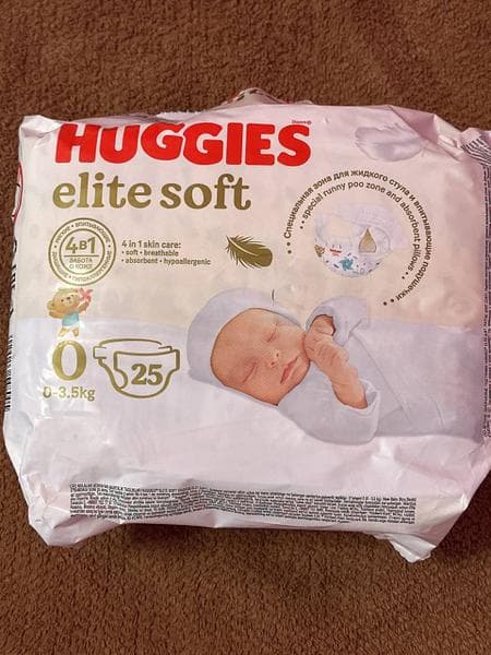 Huggies elite soft 0+ — фото из отзыва «Отличные подгузнички для маленьких заек»