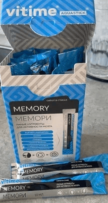 БАД Vitime MEMORY для активности мозга — фото из отзыва «Сироп в стиках Vitime MEMORY»
