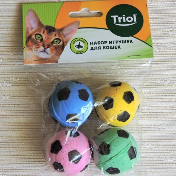 Набор игрушек Triol для кошек "Мяч ЗЕФ" — фото из отзыва «Самые любимые игрушки нашего кота.»