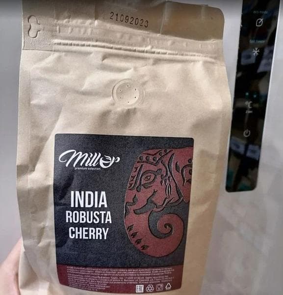 Зерновой кофе Robusta India Cherry Millor — фото из отзыва «Тоже отличный кофе для дома и не дома.»