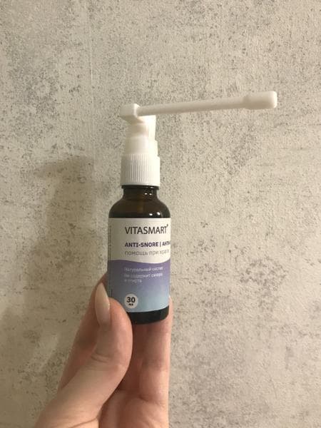 Спрей от храпа Vitasmart Anti-snore — фото из отзыва «Отлично помогает от храпа.»