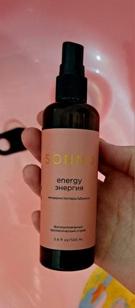 Спрей ароматический SONNO  — фото из отзыва «Энергия цитруса янтарь и абрикос»