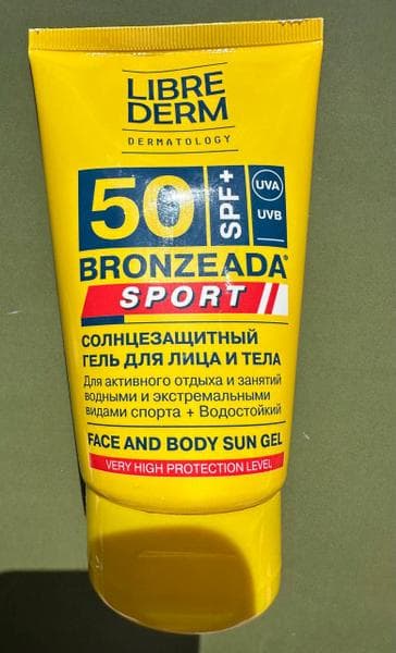 Cолнцезащитный Гель Либридерм Bronzeada Sport для лица и тела SPF 50 — фото из отзыва «Отличный солнцезащитный гель при активном отдыхе» (3 из 3)