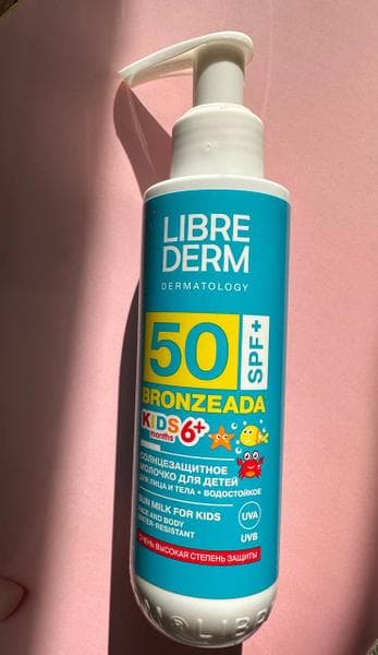 BRONZEADA FULL SPECTRUM СОЛНЦЕЗАЩИТНОЕ МОЛОЧКО — фото из отзыва «Уже не первый сезон молочко Librederm Bronzeada для детей с »