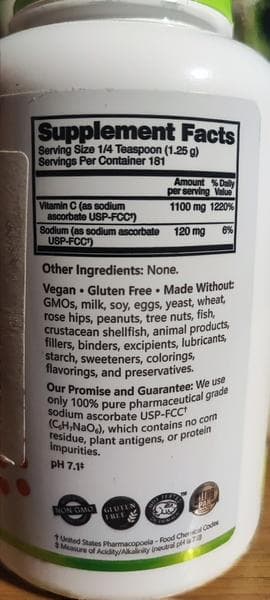 Buffered vitamin C (Sodium Ascorbate) — фото из отзыва «Отличный витамин С!»