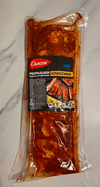 Ребрышки свиные в маринаде Классика "Самсон" — фото из отзыва «Обязательно попробуем еще раз - отличные ребрышки в маринаде»
