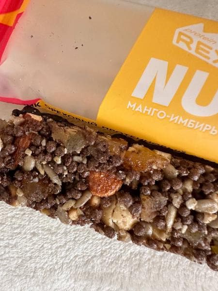 Ореховый батончик ProteinRex Nuts Манго-имбирь — фото из отзыва «Полезный и сытный перекус» (2 из 2)