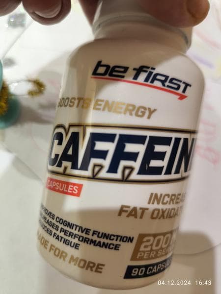 Be First Caffeine, 60 капсул — фото из отзыва «Хорошо бодрит без побочек.»