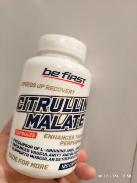 Be First Цитруллин Citrulline Malate Capsules 120 — фото из отзыва «Рекомендую, помогает!»