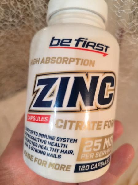 Be First Zinc, 120 капсул — фото из отзыва «Отлично подействовал»