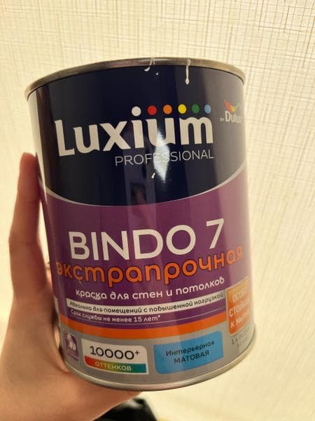 Краска Luxium Bindo 7 — фото из отзыва «Прочность и стойкость надолго»