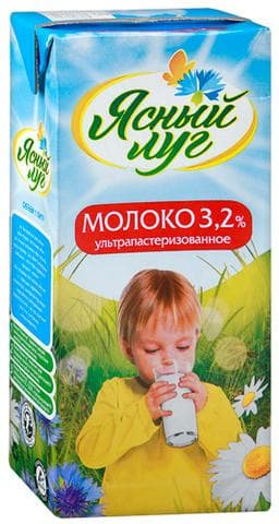 Молоко Ясный луг ультрапастеризованное 3,2% 1л