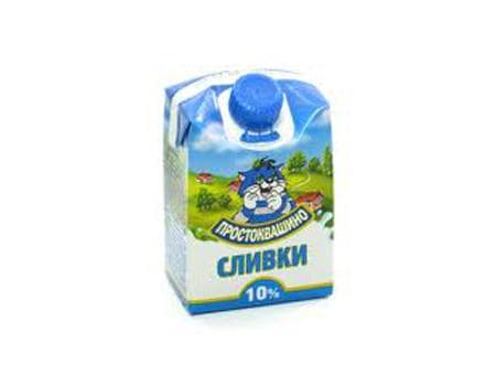 Сливки 10% "Простоквашино"