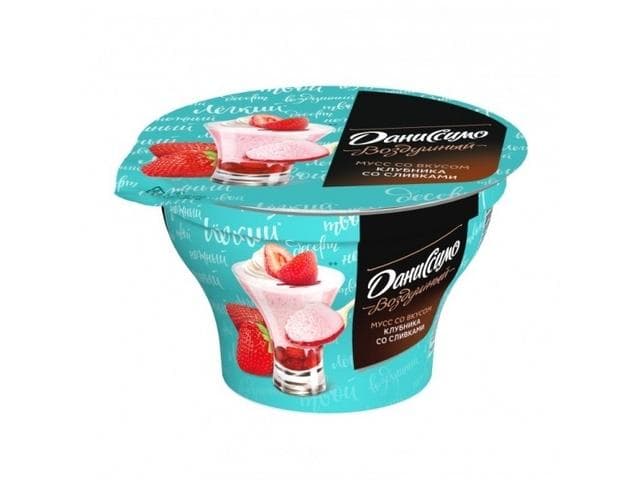 Мусс Danone "Даниссимо", клубника со сливками