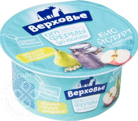 Йогурт Верховье яблоко, груша, амарант