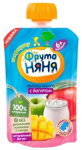 Пюре «Фруто няня» яблоко-манго с йогуртом