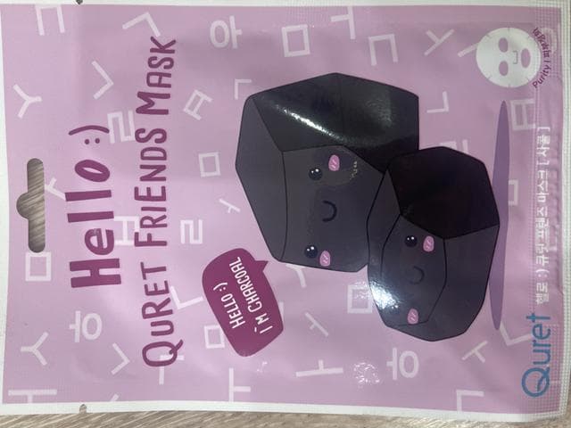 Маска для лица Hello Quret friends mask С деревесным углём
