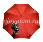 Зонт женский трость 416N/W33 Pasotti RED+SKULLS