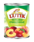 Персики Lutik половинки очищенные в сиропе, 425 мл