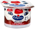 Йогурт Савушкин продукт Вишня-Черная смородина