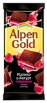 Alpen Gold темный шоколад с малиной и йогуртом