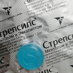 Таблетки для рассасывания Стрепсилс с ментолом фото 1 