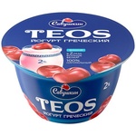 Йогурт Савушкин продукт «TEOS» греческий «Вишня»
