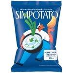 Чипсы Simpotato со вкусом сметаны и зелени
