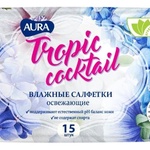 Влажные салфетки AURA Tropic cocktail фото 1 