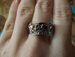 Vintage Jewelry18k white gold plated elephant ring